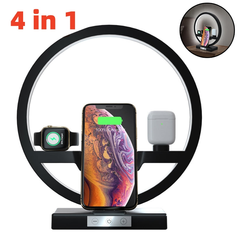 Wireless Charger Stand Table Lamp Touch Switch 10W Charger For Apple Watch Cell Phones Headphones - Susus-shop